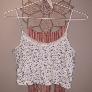john galt floral cropped tank top